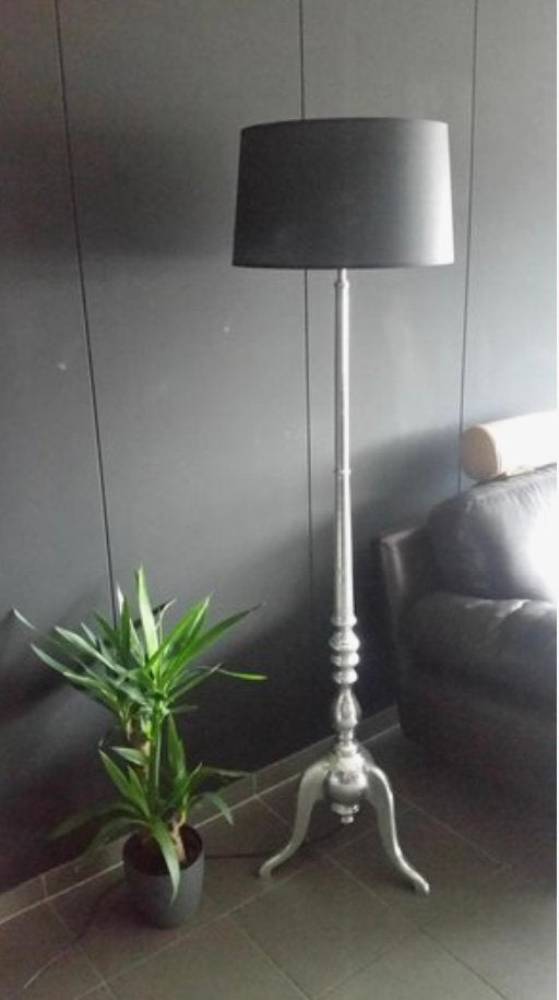 Vloerlamp Ludi - aluminium - zwart, Huis en Inrichting, Lampen | Vloerlampen, Ophalen of Verzenden, Zo goed als nieuw