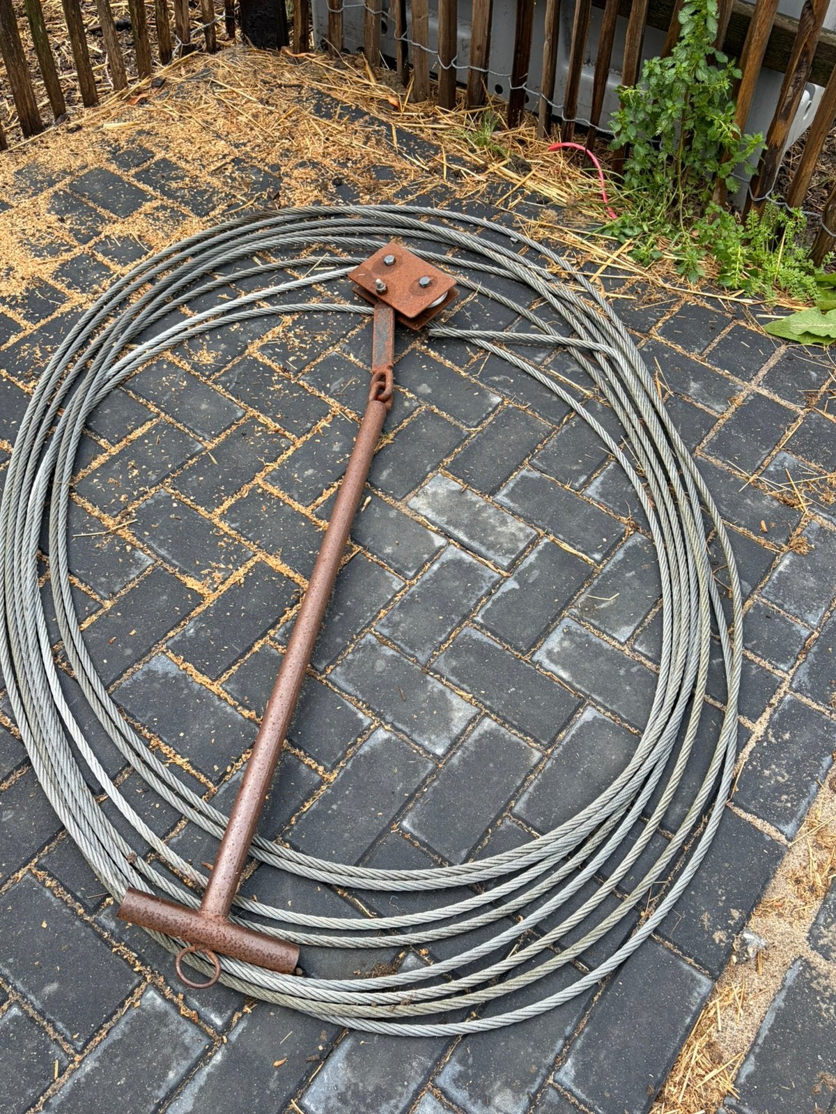 25 meter staalkabel gebruikt / kabelbaan, Ophalen of Verzenden, Zo goed als nieuw, 250 mm of meer