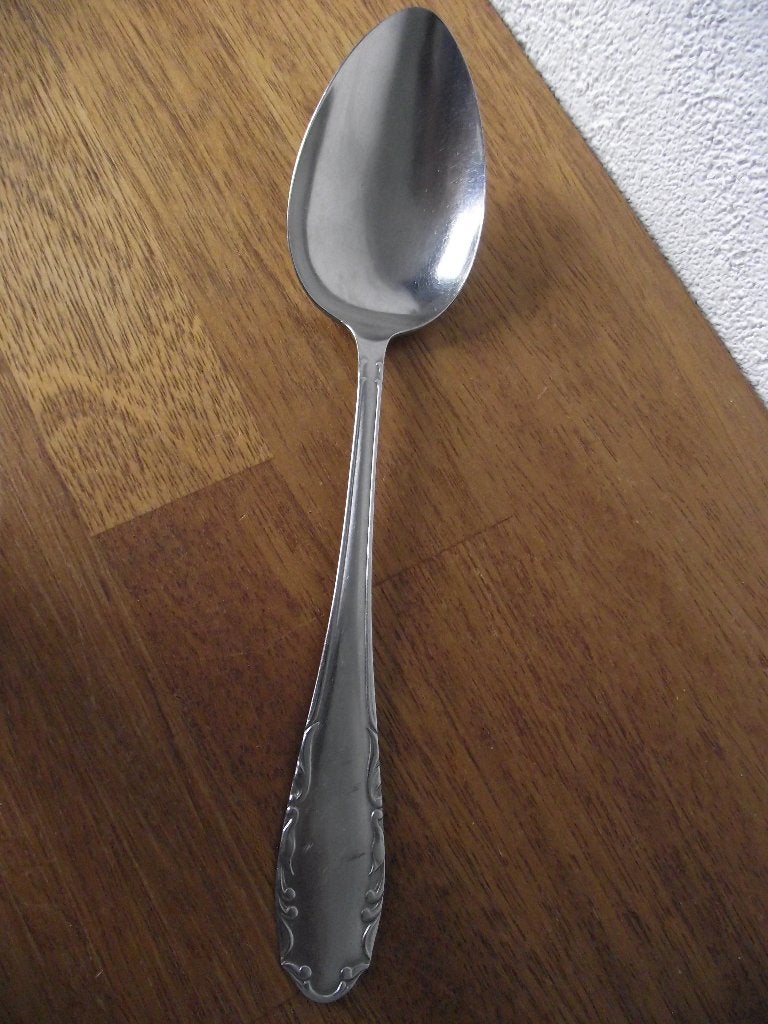 vintage Barok RVS groenten opscheplepel 26 cm Silflex 1950, Ophalen of Verzenden