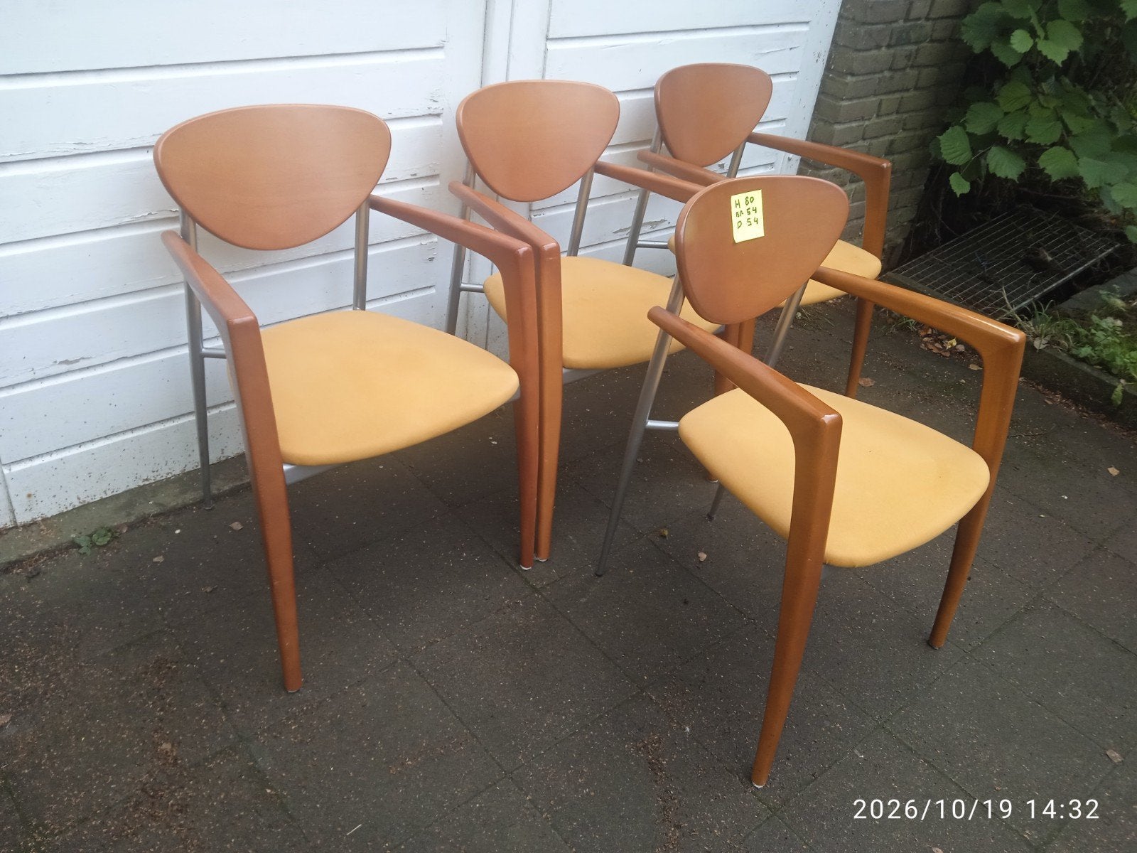 Gele vintage designstoelen Paco Capdelll, Ophalen, Overige kleuren, Zo goed als nieuw, Vier