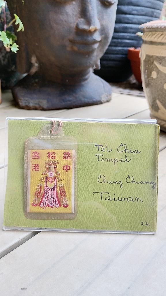 Antieke amulet uit een Tempel in Taiwan, Ophalen of Verzenden