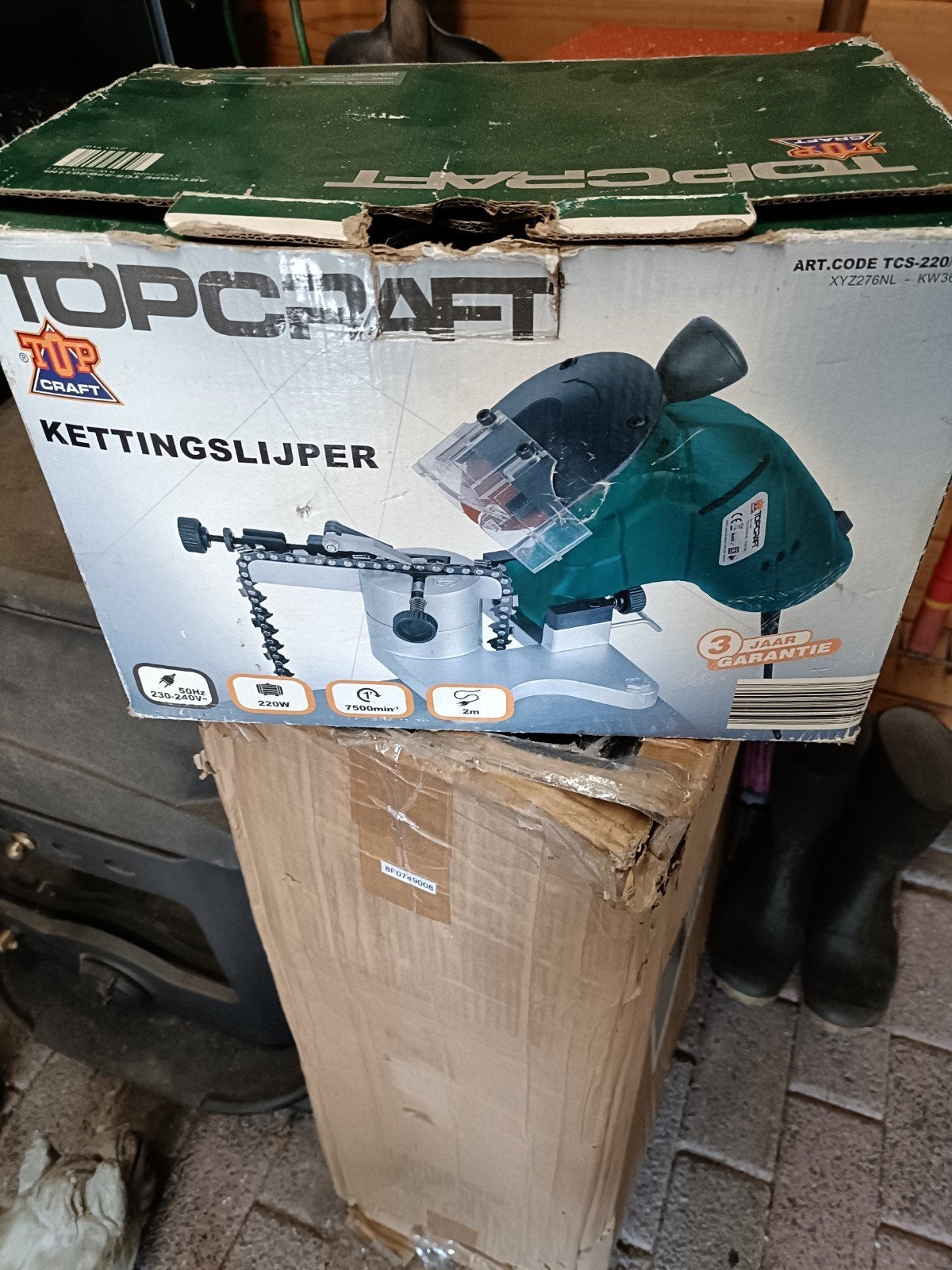 Topcraft Kettingslijper 220W, Ophalen, Minder dan 700 watt, Werkbankslijpmachine