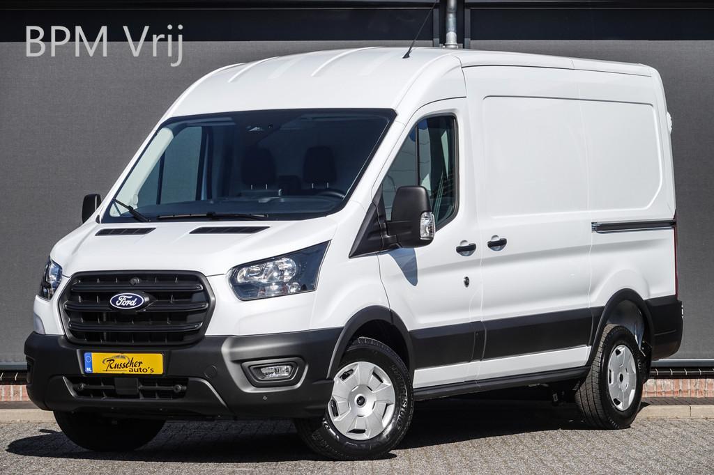 Ford Transit L2H2 130Pk | 350 | 3.500Kg Trekgewicht | Trend, 12 maanden, Stof, Zwart, 4 cilinders