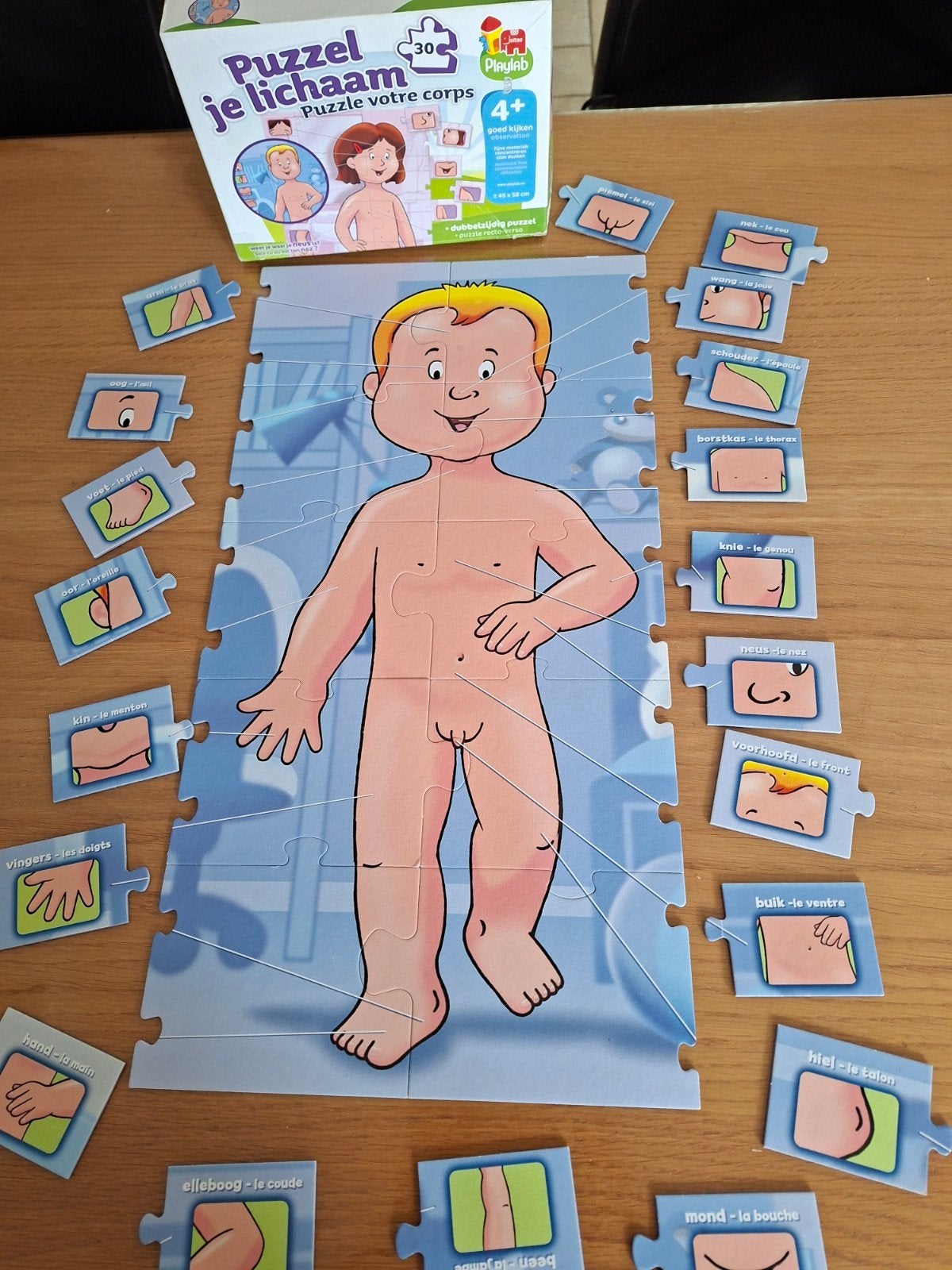 Jumbo Playlab Puzzel je Lichaam - Nederlands/Frans, Ophalen, Meer dan 50 stukjes, Gebruikt, 4 tot 6 jaar