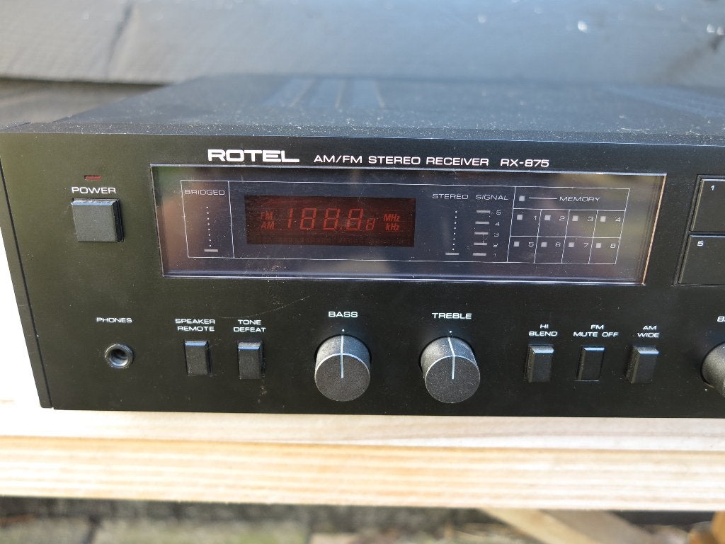 Rotel RX-875 stereo receiver, Overige merken, Gebruikt, Ophalen of Verzenden, 60 tot 120 watt