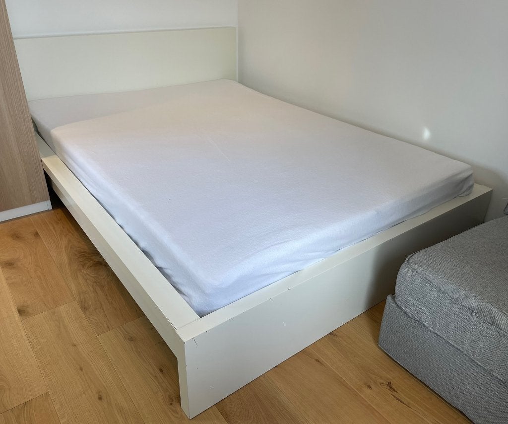 IKEA Malm bed 140x200 laag, wit, inclusief lattenbodem, Huis en Inrichting, Ophalen, Gebruikt, Wit, Tweepersoons