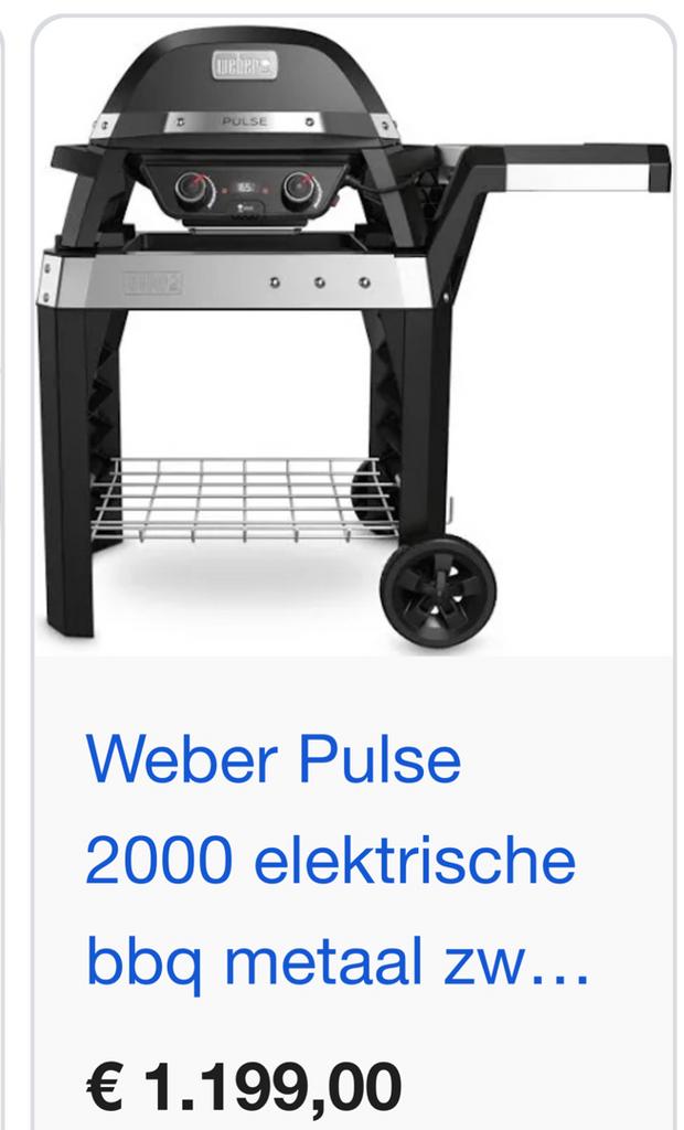 Weber Pulse 2000 elektrische bbq met onderstel 49x39 cm, Ophalen, Nieuw