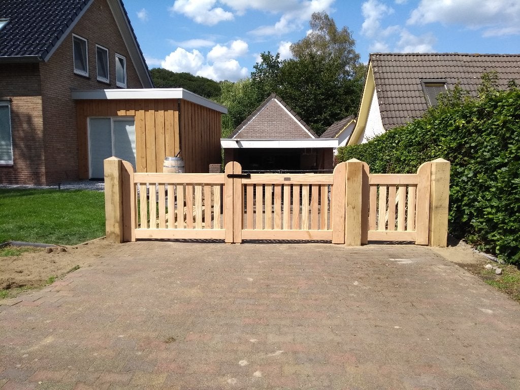 houten poorten poort van hout tuinpoort hek landhek, 200 cm of meer, Nieuw, Ophalen of Verzenden, Hout