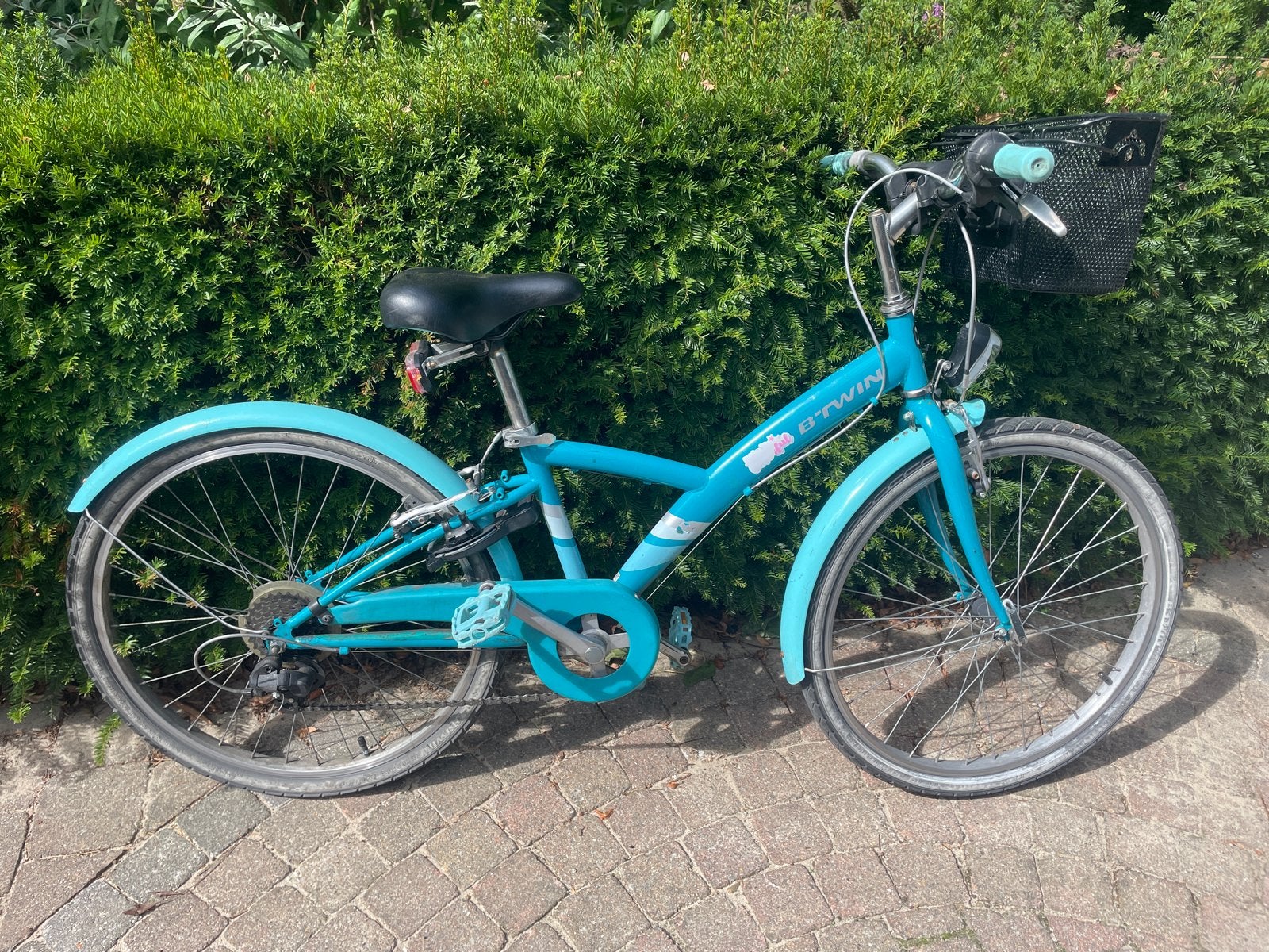 Kinderfiets B’TWIN 24 inch - Turquoise, Fietsen en Brommers, Ophalen, Handrem, B'Twin, Gebruikt