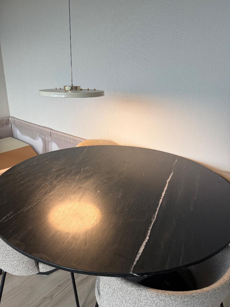 Marmeren tafel, Huis en Inrichting, Tafels | Eettafels, Ophalen, Overige materialen, Rond, Vijf personen of meer