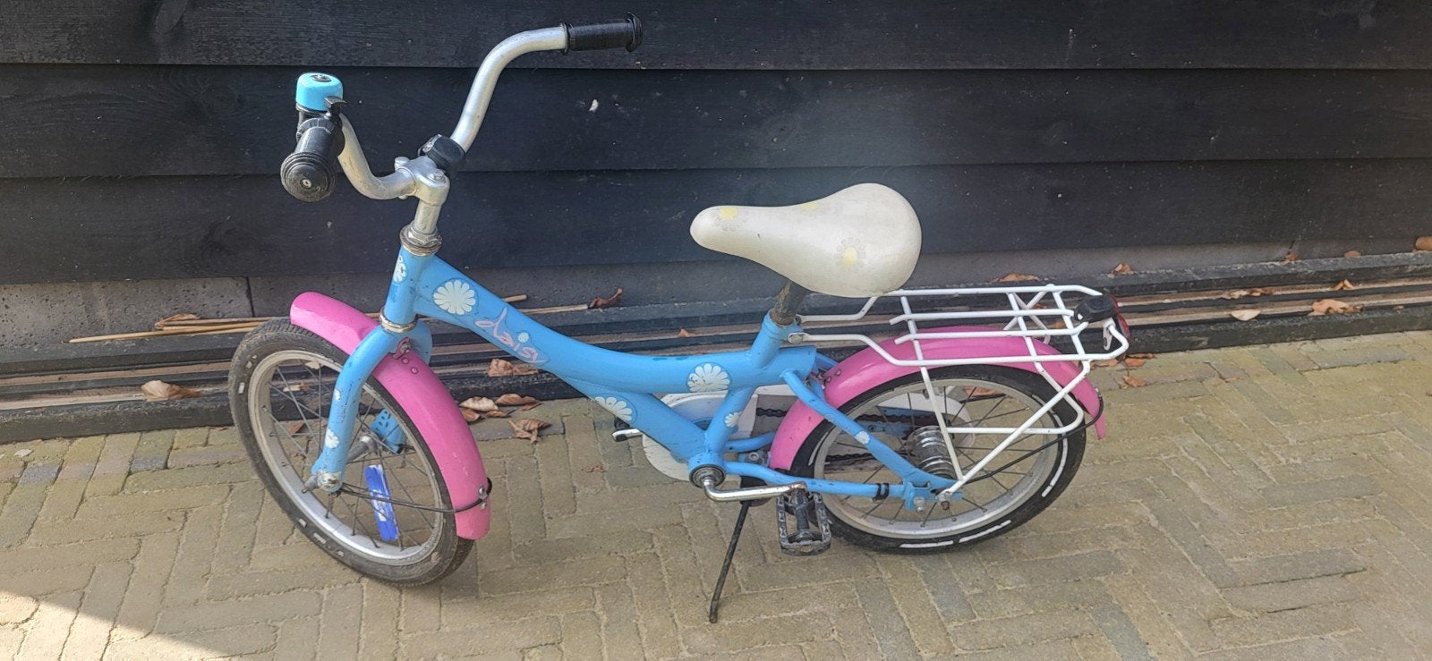 Kinderfiets 16 inch - Blauw/Roze, Fietsen en Brommers, Fietsen | Kinderfietsjes, Ophalen, Gebruikt, 16 tot 20 inch