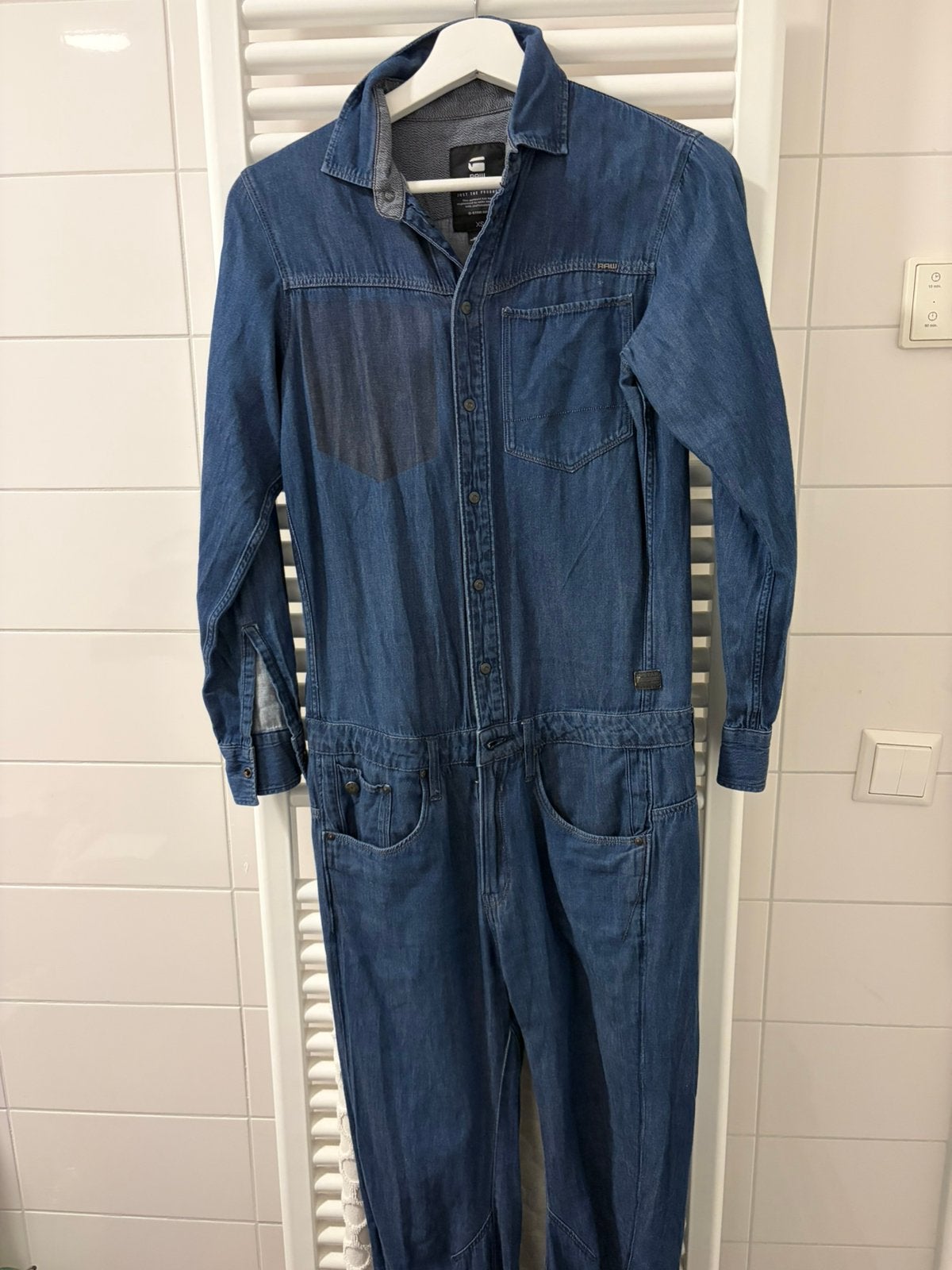 G-Raw spijker jumpsuit XS - zacht en soepel, Ophalen of Verzenden, Gedragen, Maat 34 (XS) of kleiner, Blauw