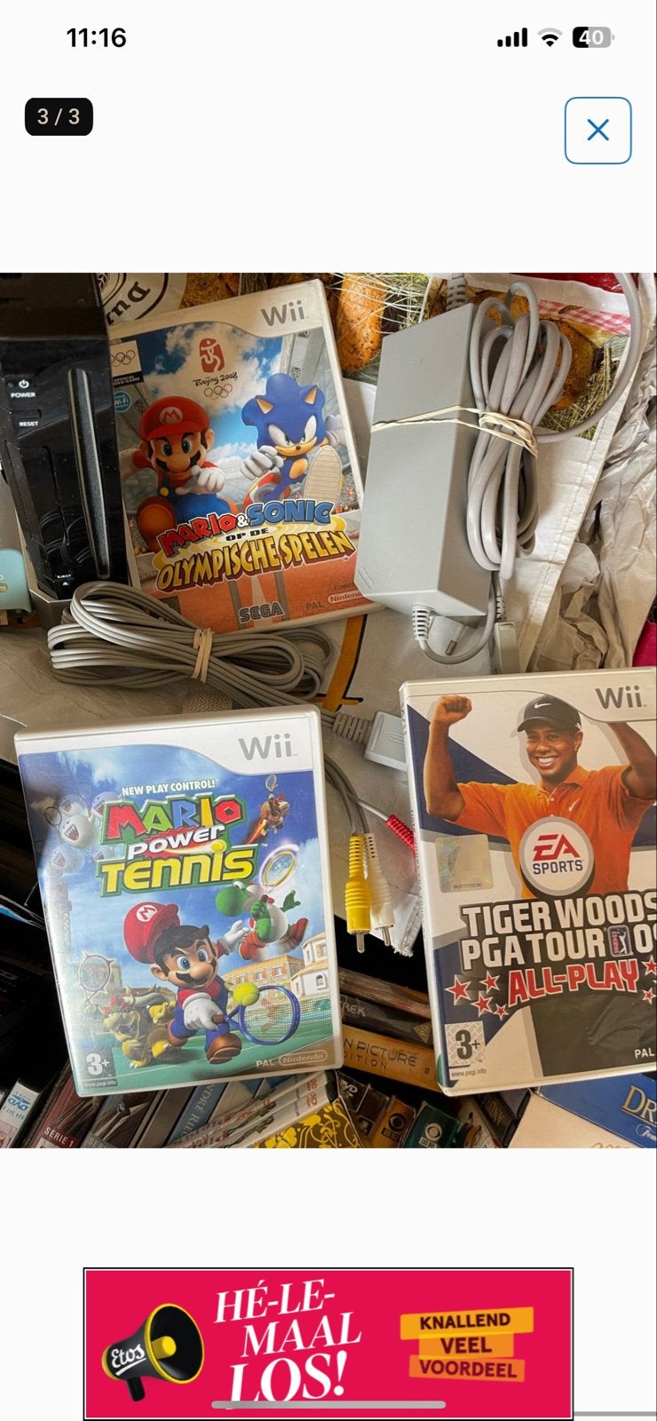 Wii Console met Mario & Sonic en Mario Power Tennis, Spelcomputers en Games, Games | Nintendo Wii, Gebruikt, Eén computer, Ophalen of Verzenden