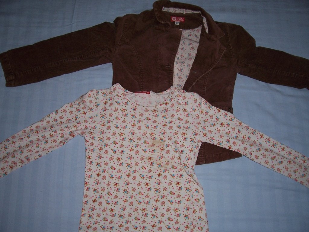 mooi shirt en jasje bruin merk Mini Stars maat 128 -134, Kinderen en Baby's, Kinderkleding | Maat 128, Gebruikt, Trui of Vest