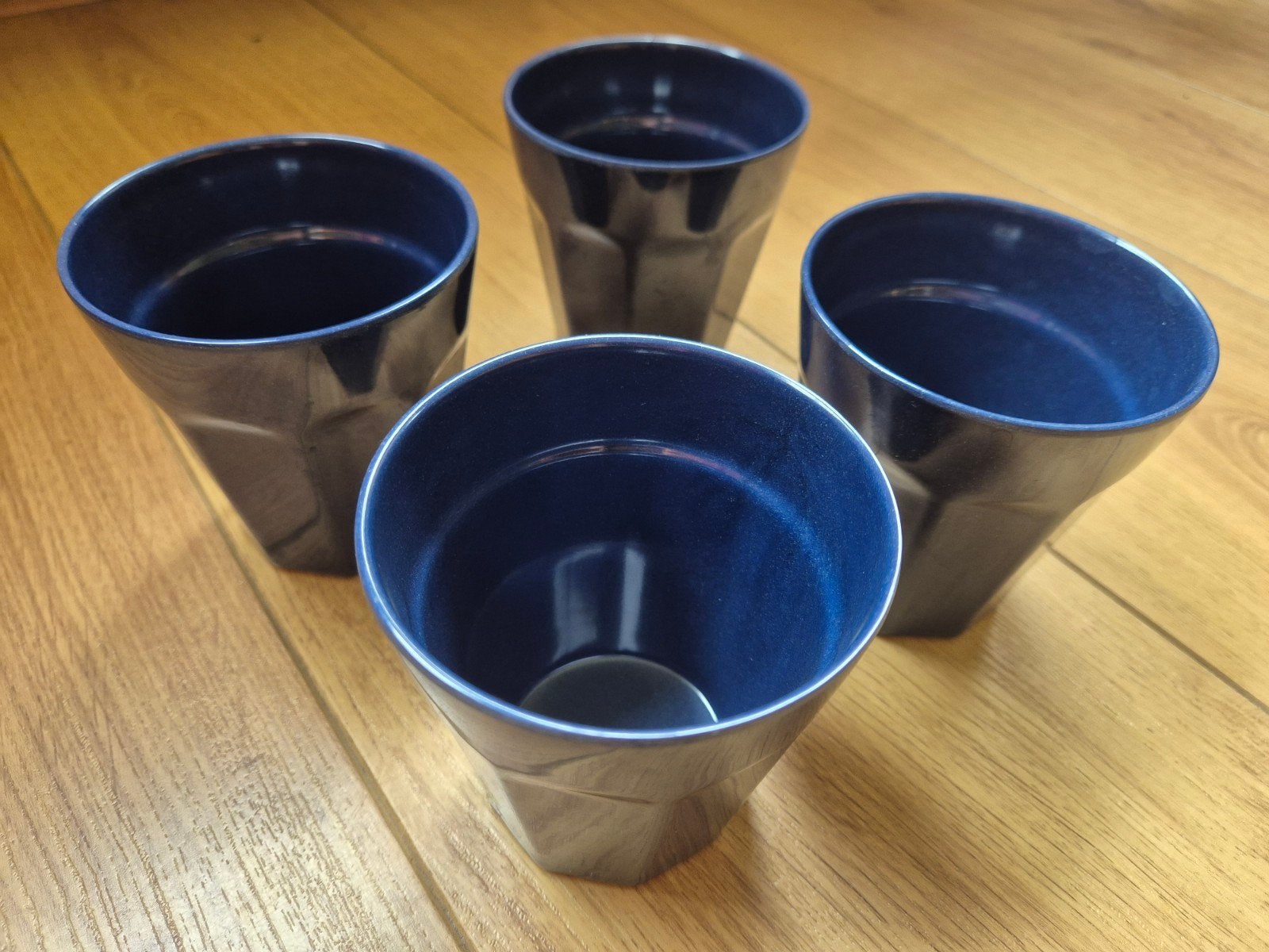 Set van 4 Simzu bamboe bekers - donkerblauw, Ophalen, Overige merken, Overige typen, Blauw