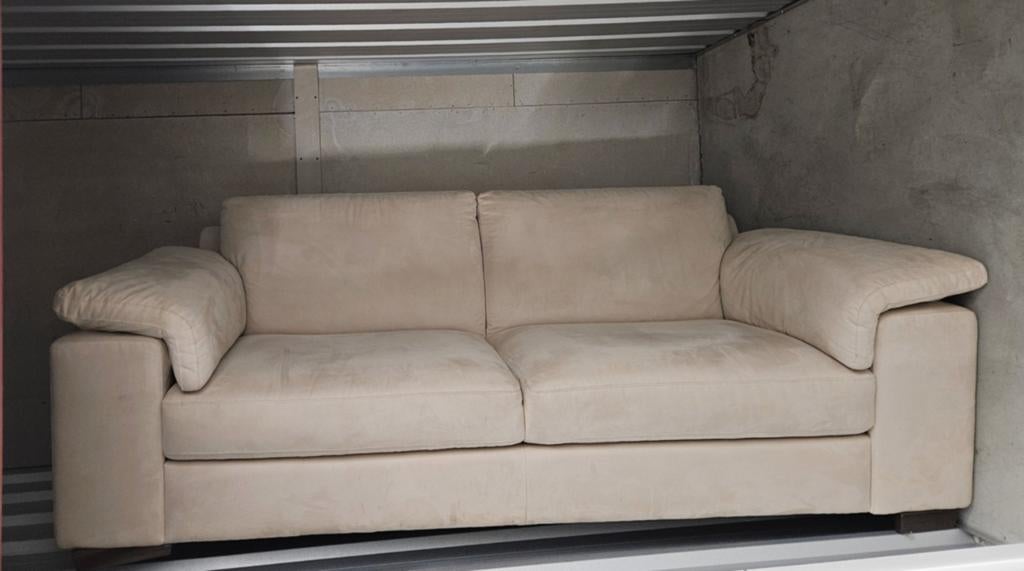 Natuzzi Tahiria 2142 bank en 1681 fauteuil, Huis en Inrichting, Ophalen, 100 tot 125 cm, Driepersoons, Leer