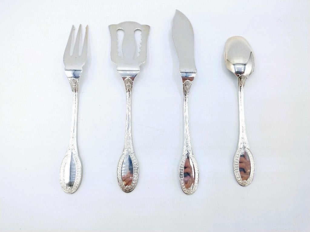 4-Delig zilveren Hors D'oeuvre set, Greggio / Tencarola, Info@zilverwebsite.nl, Verzenden, Zo goed als nieuw, Postbus 112