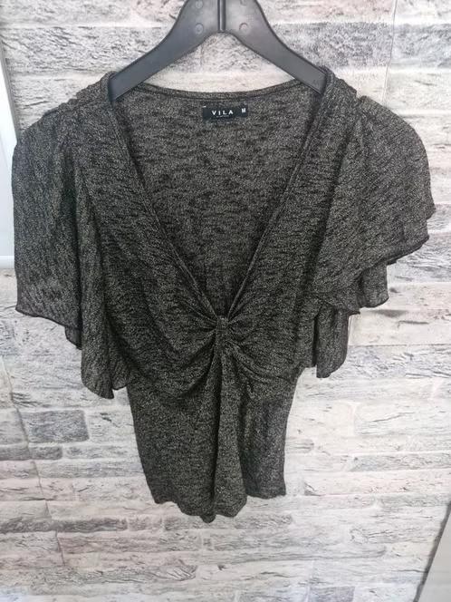 Zwart gouden glitter top Maat m h3, Kleding | Dames, Tops, Maat 38/40 (M), Zwart, Vila, Onbekend