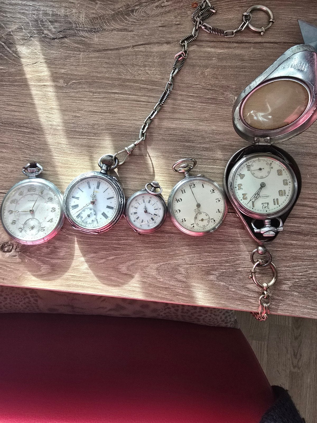 Collectie antieke zakhorloges met ketting, Antiek en Kunst, Ophalen of Verzenden