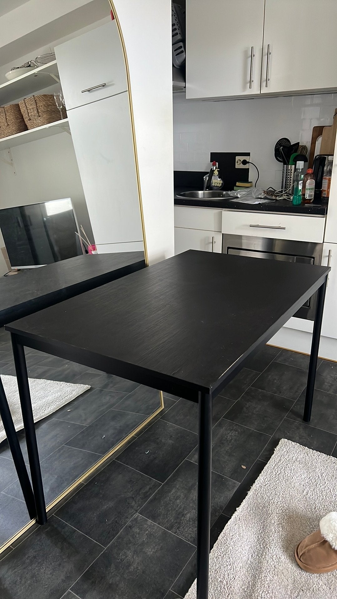 Zwarte tafel: GRATIS moet nu weg!, Ophalen, Rond, 100 tot 150 cm