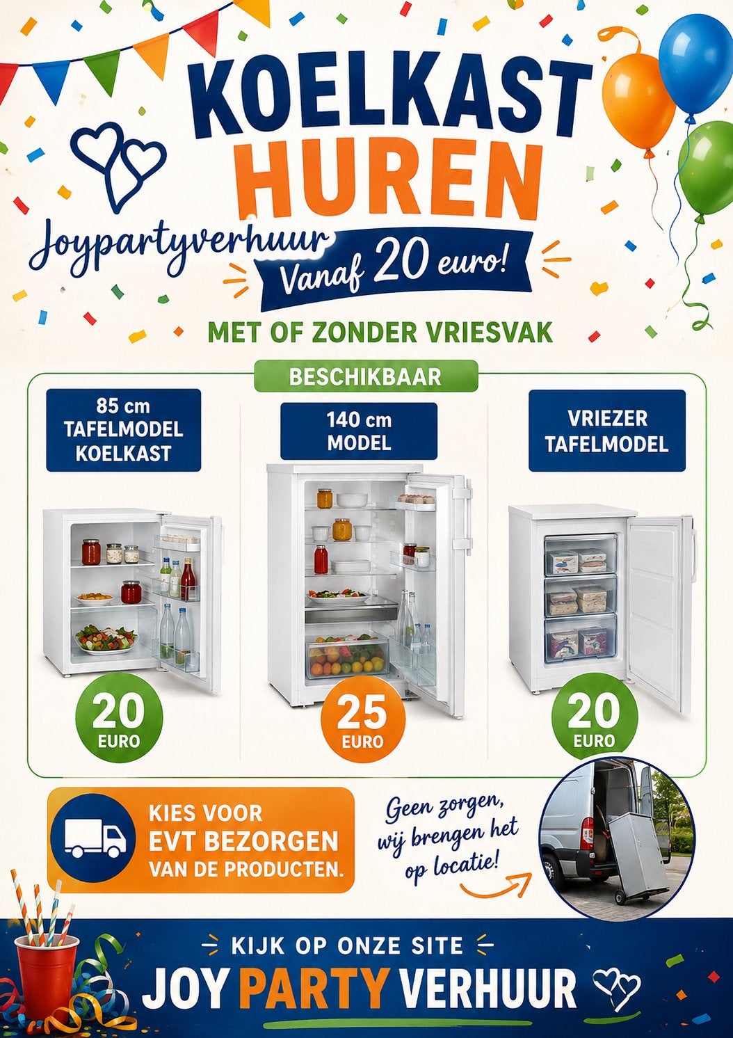 Koelkast of vriezer te huur - Tafelmodel, 140cm, Vriezer, Ophalen, Gebruikt, Overige