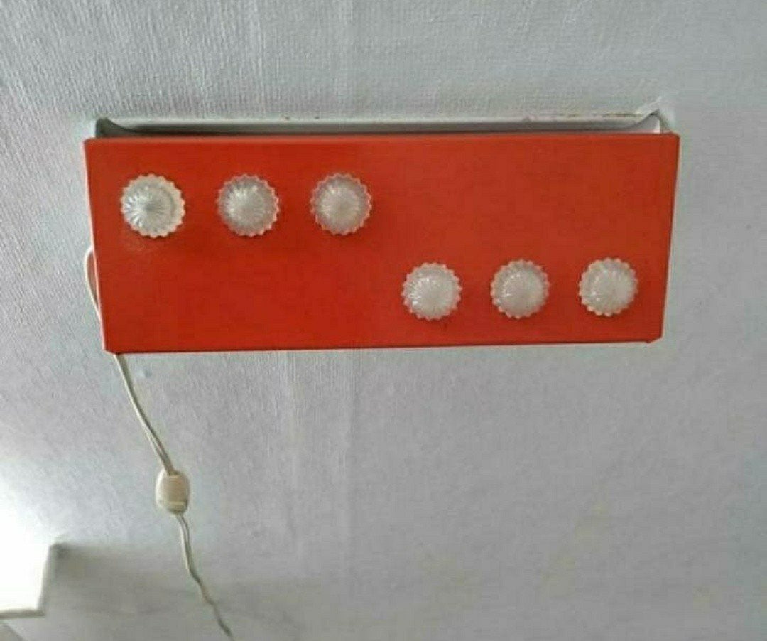 WANDLAMP,Retro,Rood,1960,Bedlampje,Vintage,6, Ophalen of Verzenden, Zo goed als nieuw, Overige materialen