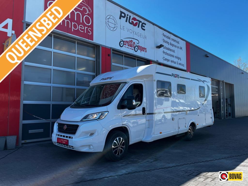 Pilote P740C Queensbed, Camper, Kluisje, Ringverwarming, Fiat, 7 tot 8 meter