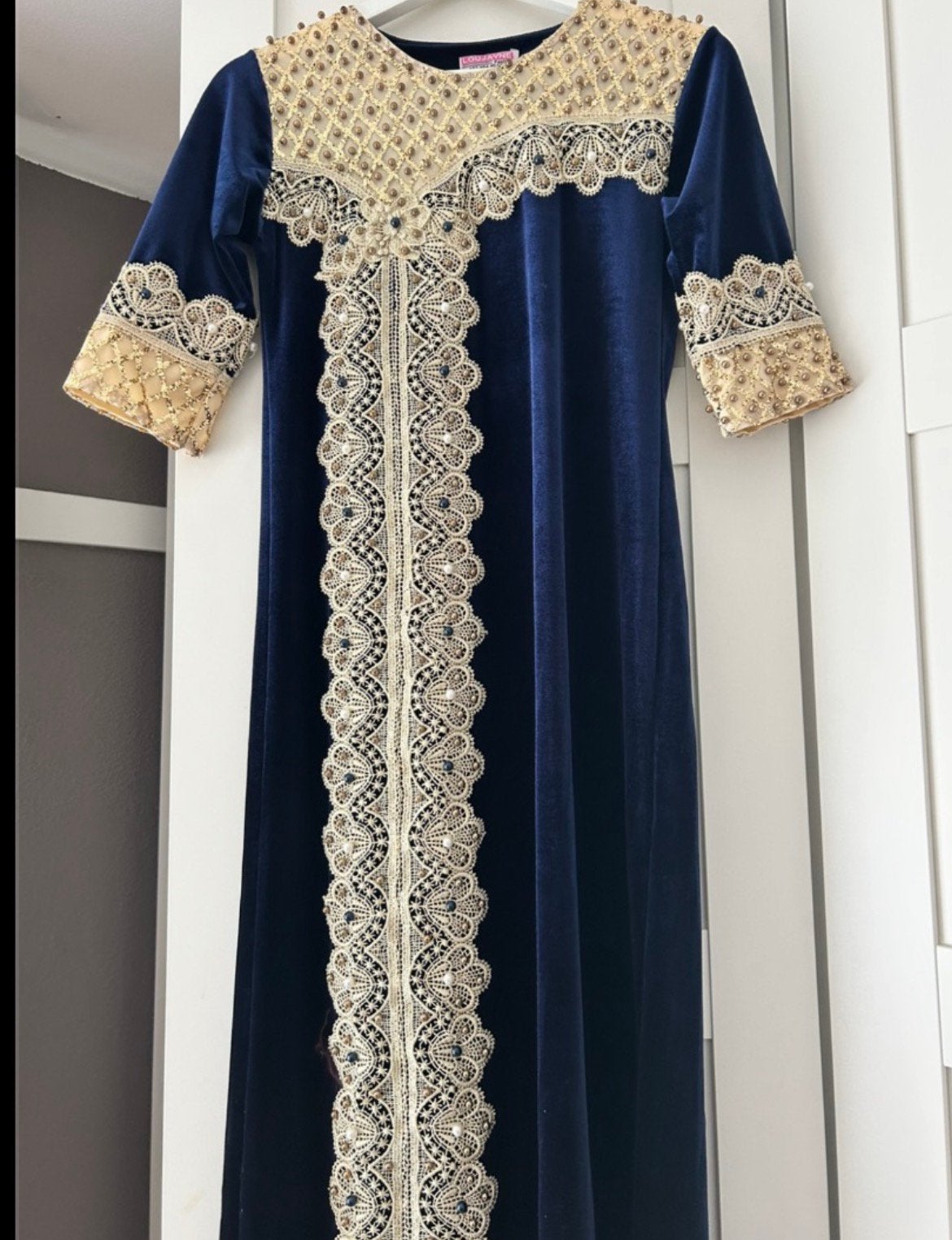 Marokkaanse meisje kaftan caftan leeftijd 8/9 jaar, Overige typen, Blauw, Ophalen of Verzenden, Zo goed als nieuw
