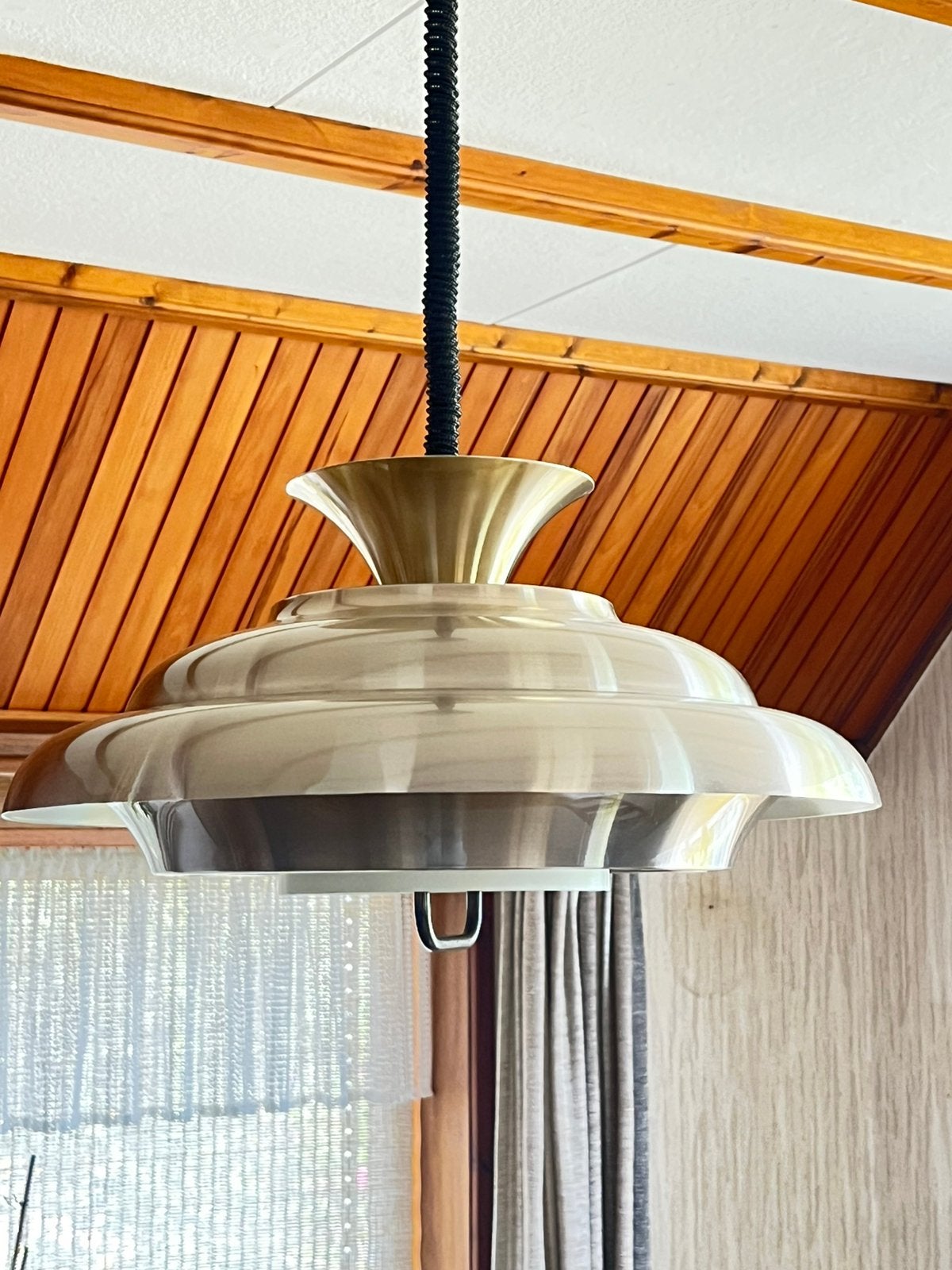 Vintage lamp, Huis en Inrichting, Lampen | Hanglampen, Ophalen, Gebruikt, Glas