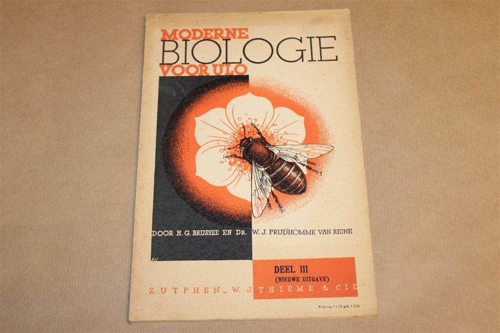 Moderne Biologie ULO 3 Menskunde — Vintage Schoolboek 1960, Boeken, Ophalen of Verzenden, Gelezen, Overige niveaus, Biologie