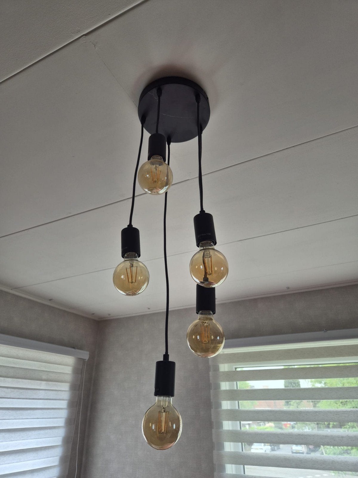hanglamp met 5 lichtbronnen, Huis en Inrichting, Ophalen, Gebruikt, Metaal