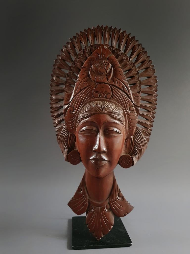 Balinees wandmasker bali indonesie masker art deco, Antiek en Kunst, Kunst | Beelden en Houtsnijwerken, Ophalen of Verzenden
