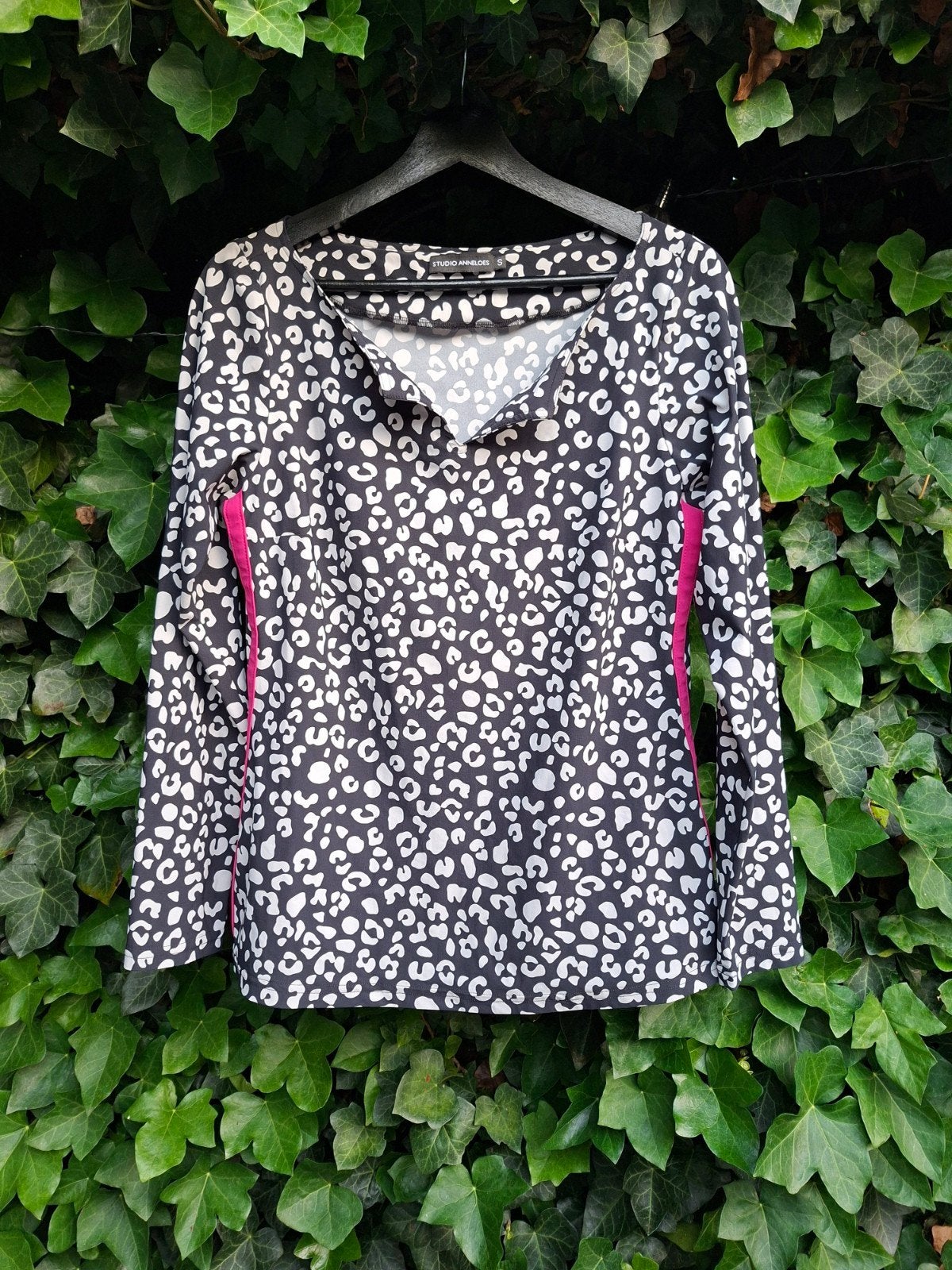 Blouse Studio Anneloes navy/wit/roze ~ maat S ~, Studio Anneloes, Meerkleurig, Ophalen of Verzenden, Zo goed als nieuw
