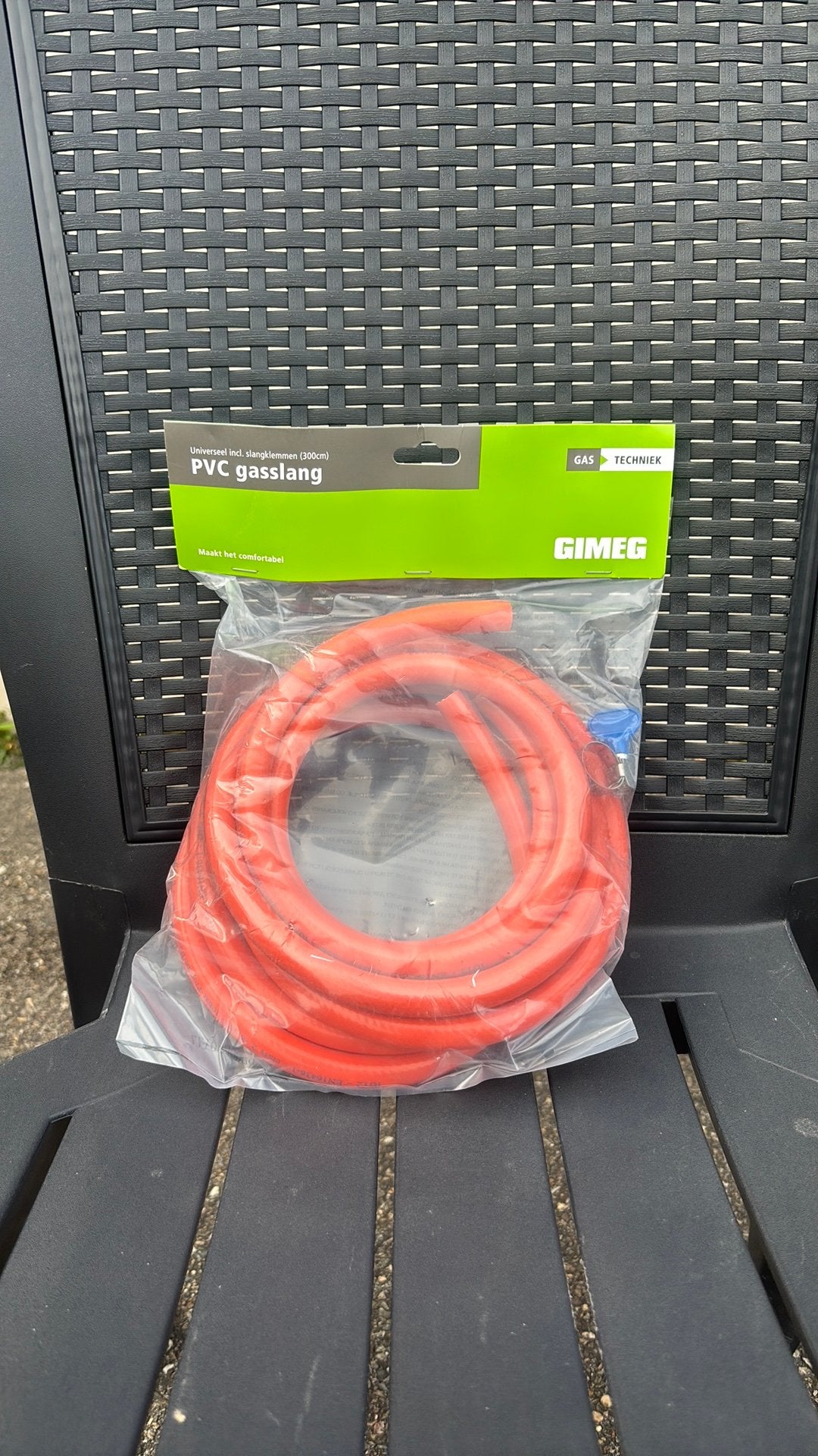 Nieuwe Gimeg PVC Gasslang 300cm met Slangklemmen, Ophalen of Verzenden, Nieuw