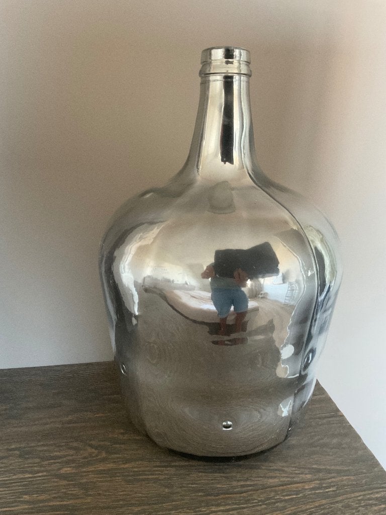 Vaas, Huis en Inrichting, Woonaccessoires | Vazen, Ophalen, Glas, Zilver, Gebruikt