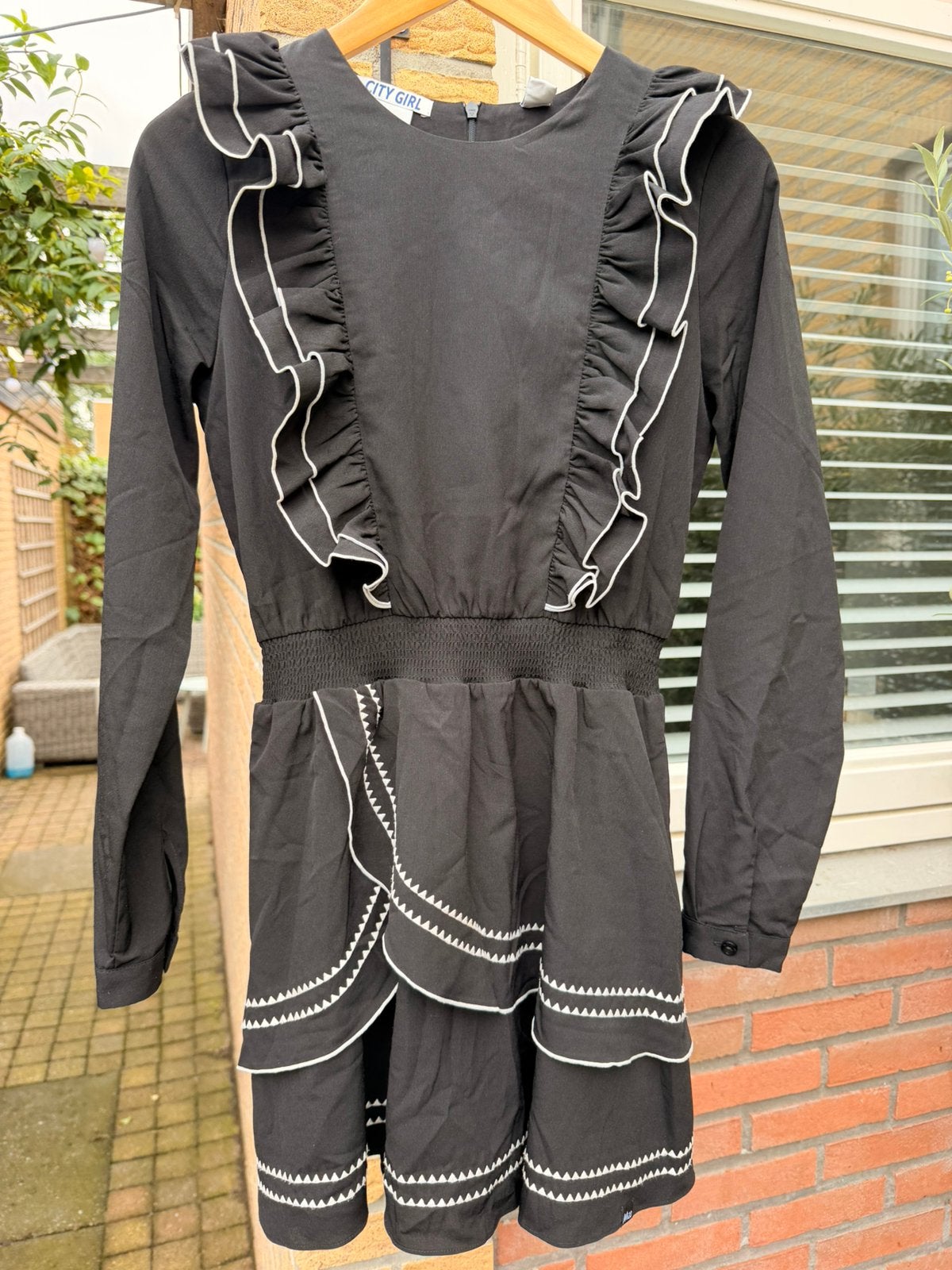 Nik&Nik jurkje mt 14/164 zwart, Ophalen of Verzenden, Zo goed als nieuw, Zwart, Boven de knie