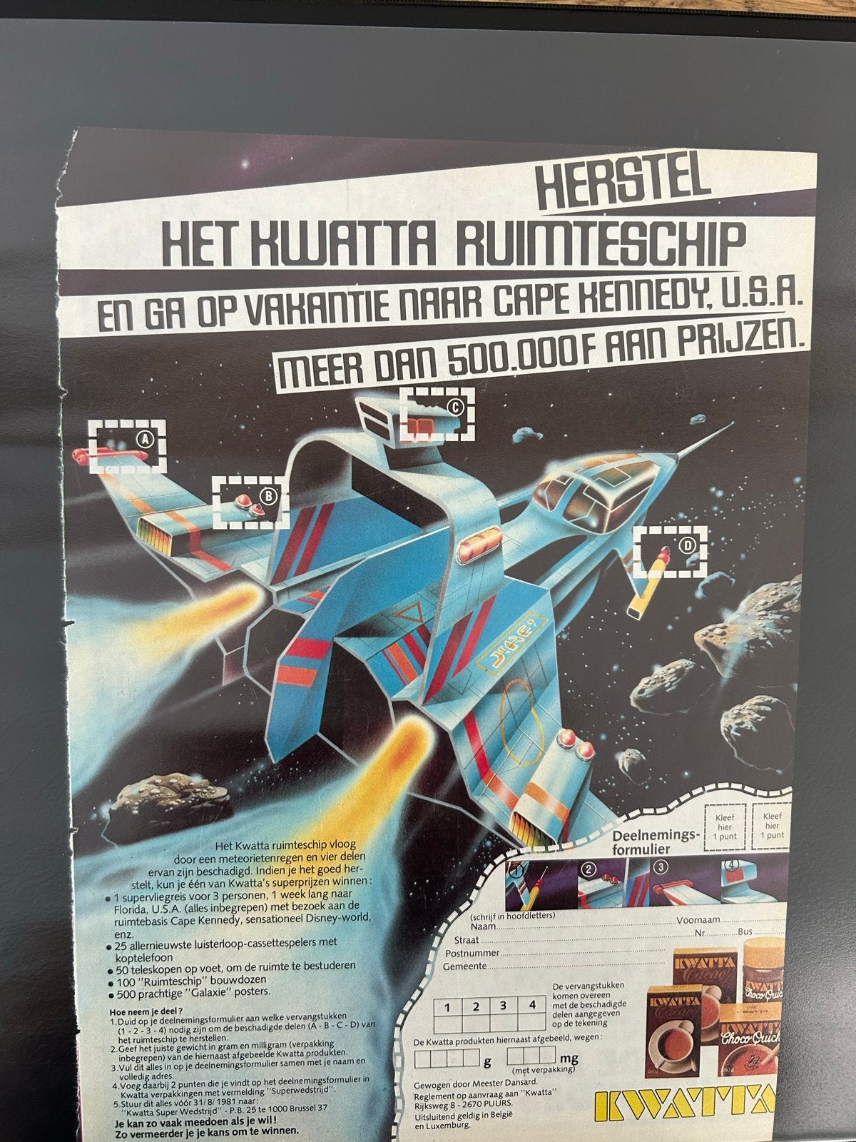 Vintage Kwatta Reclame Collectie - Chocolade Advertenties, Verzamelen, Merken en Reclamevoorwerpen, Gebruikt, Overige typen, Ophalen