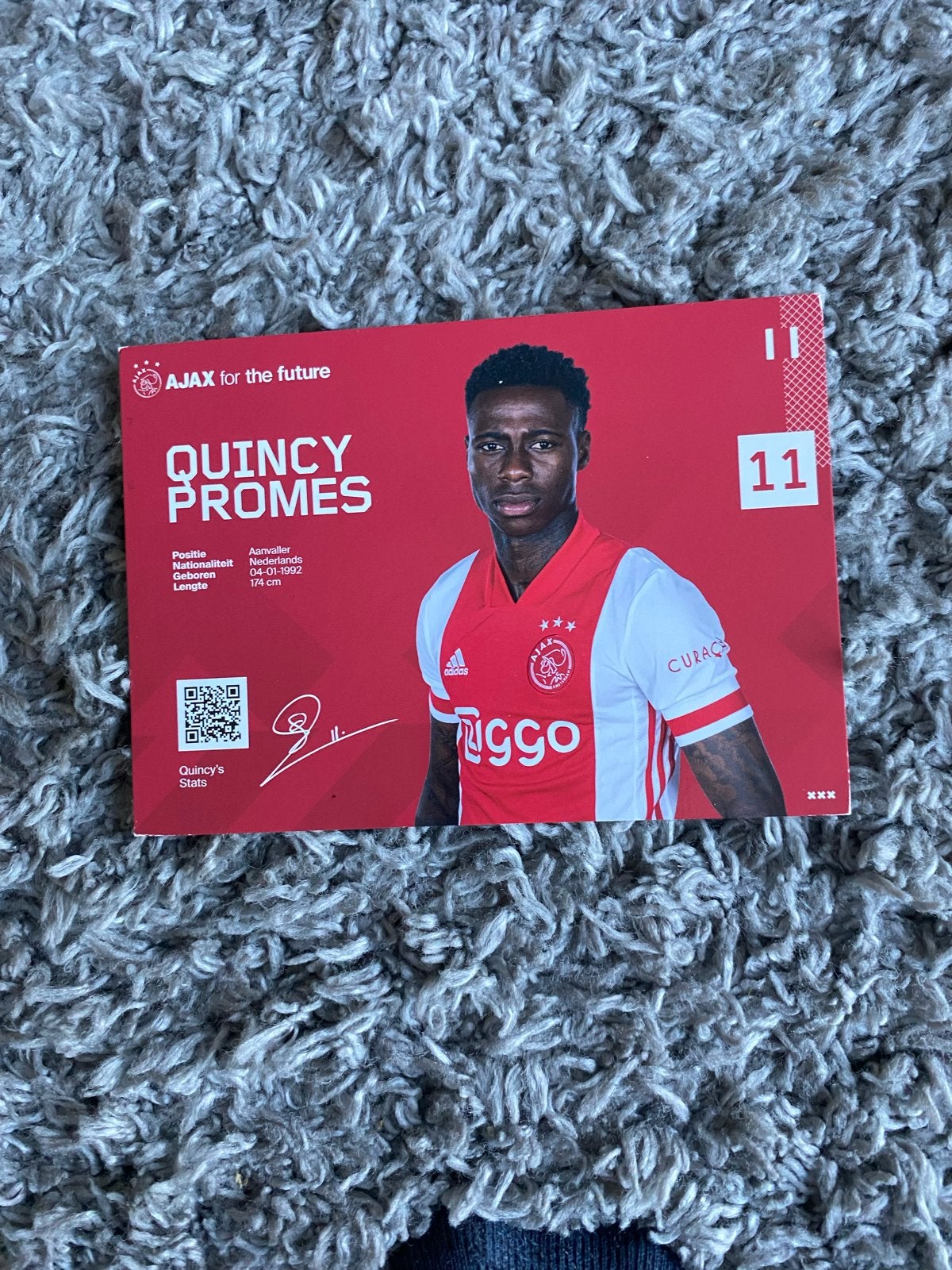 Ajax Quincy Promes Spelerskaart - Nieuwstaat, Ophalen of Verzenden, Nieuw, Ajax, Spelerskaart