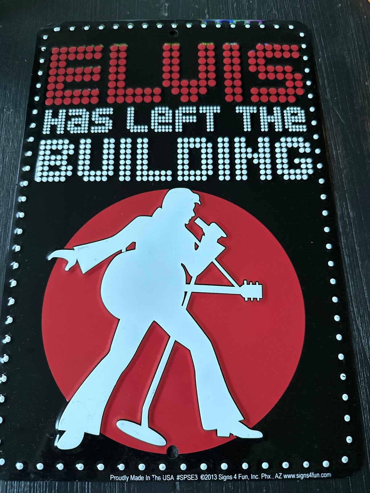 Nieuw Elvis Presley 'Has Left The Building' metalen bord, Ophalen of Verzenden, Nieuw, Gebruiksvoorwerp