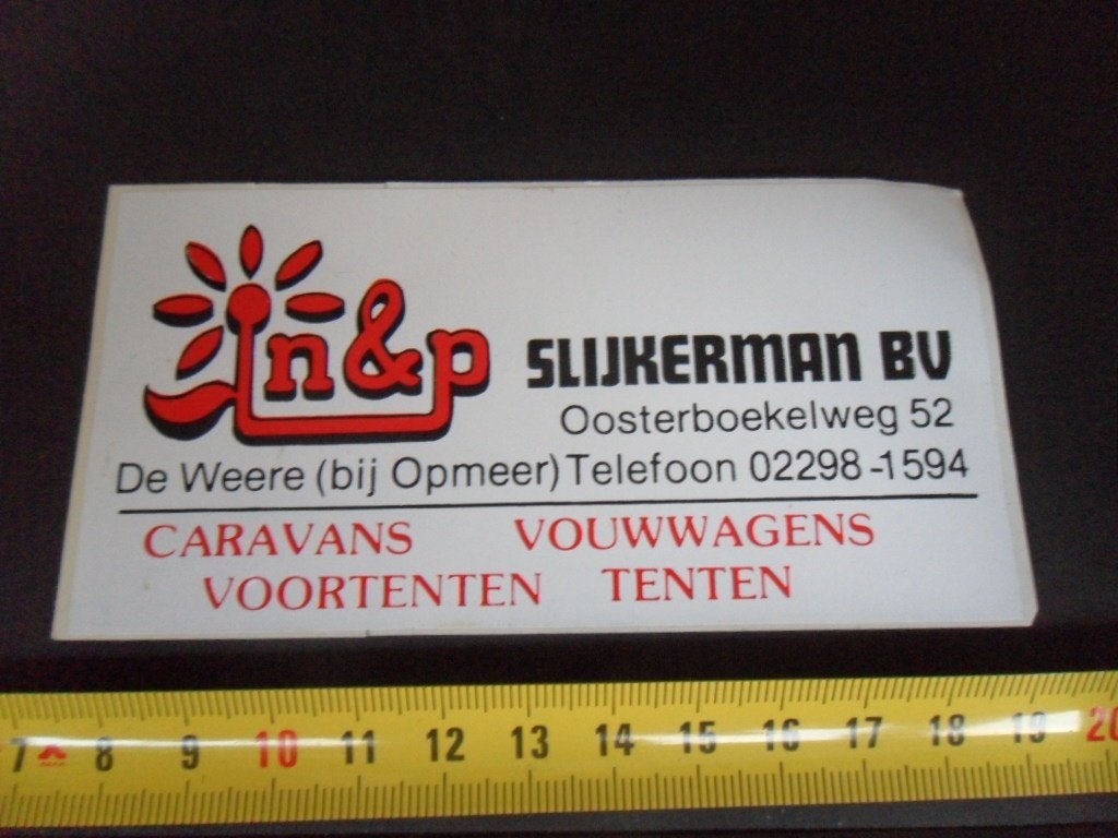 sticker de weere bij opmeer SLIJKERMAN caravans vouwwagens, Ophalen of Verzenden, Zo goed als nieuw