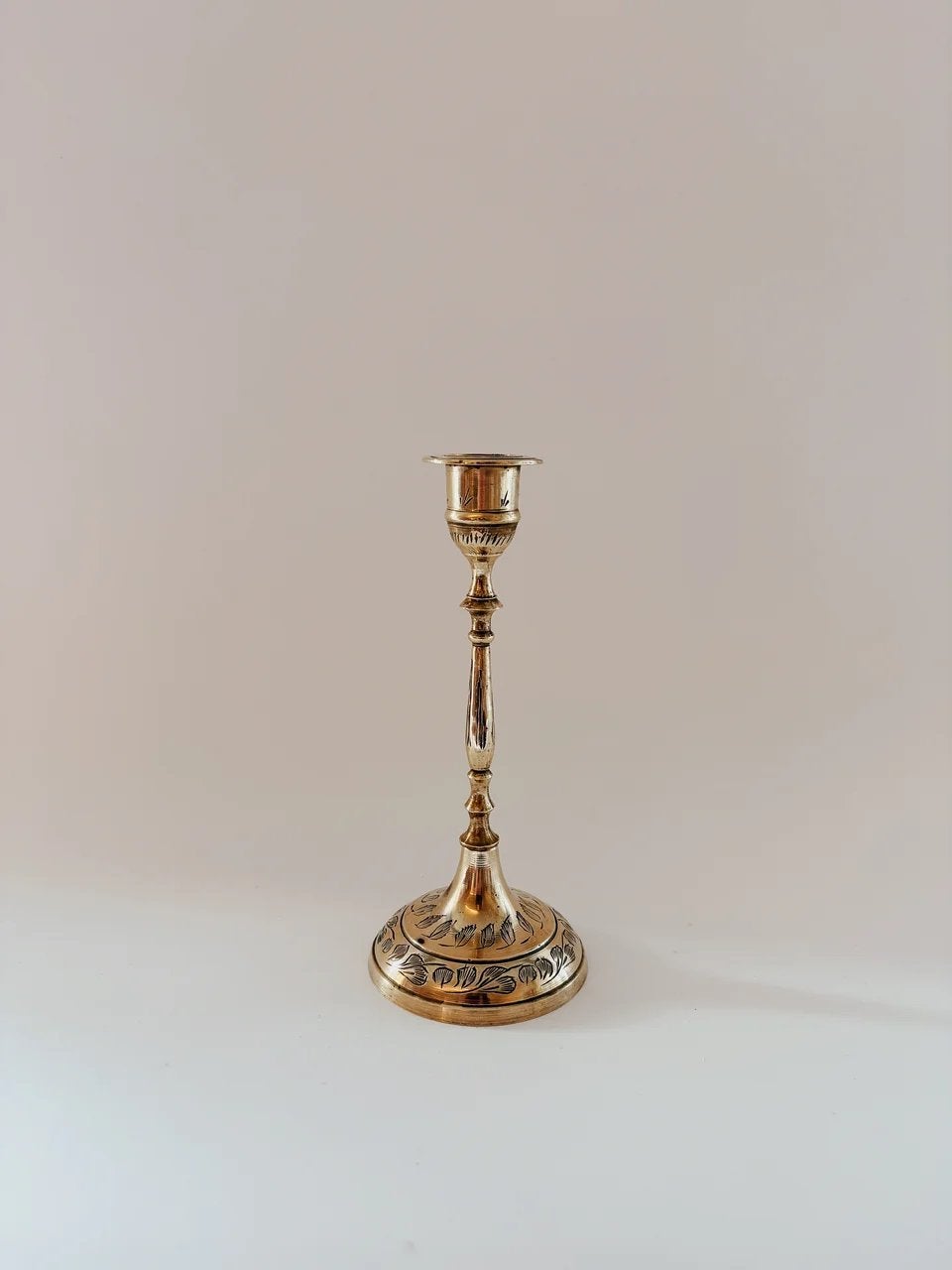VINTAGE MESSING KANDELAAR | 15,5 CM, Ophalen of Verzenden, Koper of Brons