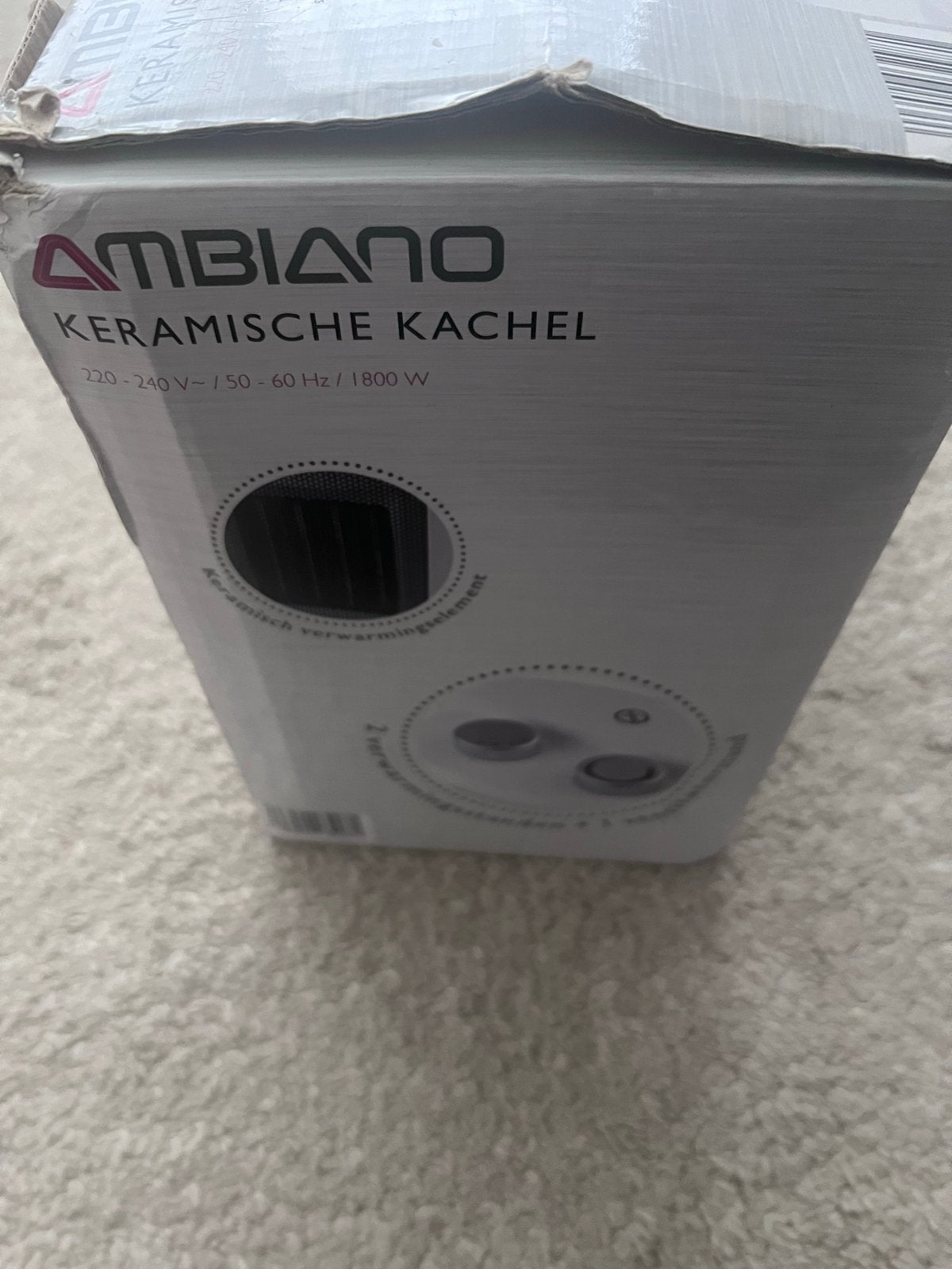 AMBIAANO Keramische Kachel - 1800W, Nieuw in doos, Overige soorten, Elektrisch, Nieuw, Ophalen of Verzenden