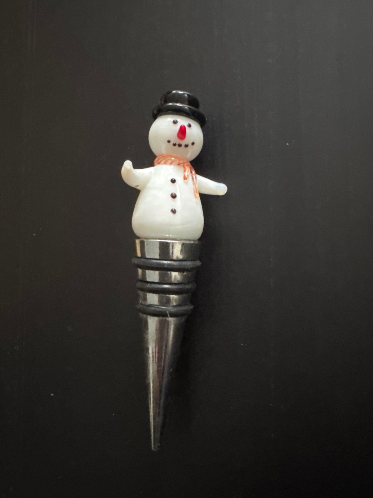 Vintage Hallmark glazen flessenstopper Sneeuwpop, Ophalen of Verzenden, Zo goed als nieuw