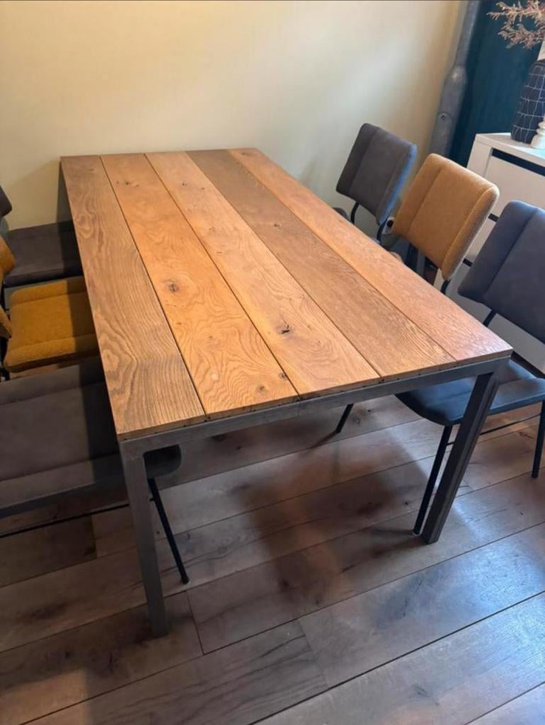 Prachtige houten eettafel - 180x90 cm, Gebruikt, 50 tot 100 cm, 150 tot 200 cm, Vier personen