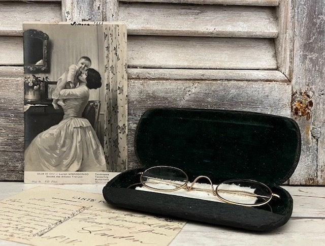 Antieke Franse leesbril in originele etui circa 1920, Ophalen of Verzenden