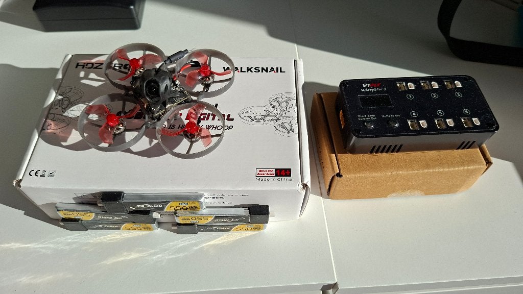 Moblite 7 Walksnail V3 Tinywhoop + batterijen en oplader, 100 tot 1000 meter, Overige merken, Zo goed als nieuw, Standaard kwaliteit