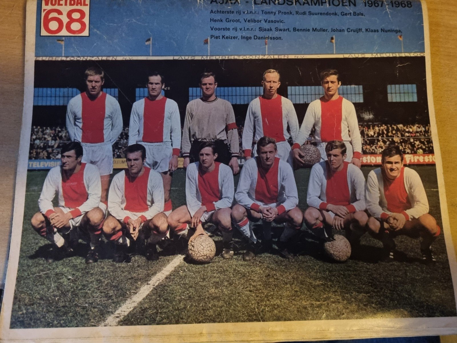 Poster Ajax 1968 Cruijff vintage, Verzamelen, Ophalen of Verzenden