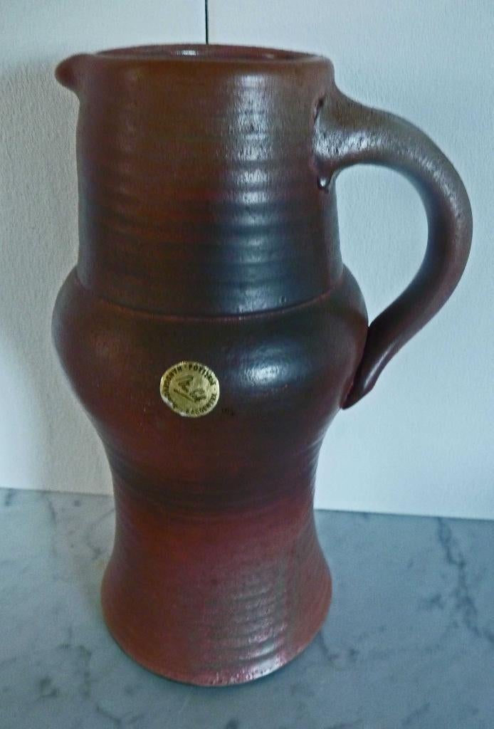 Vintage Potterie Van Eck Aardewerk Vaas 25 cm, Antiek en Kunst, Ophalen of Verzenden