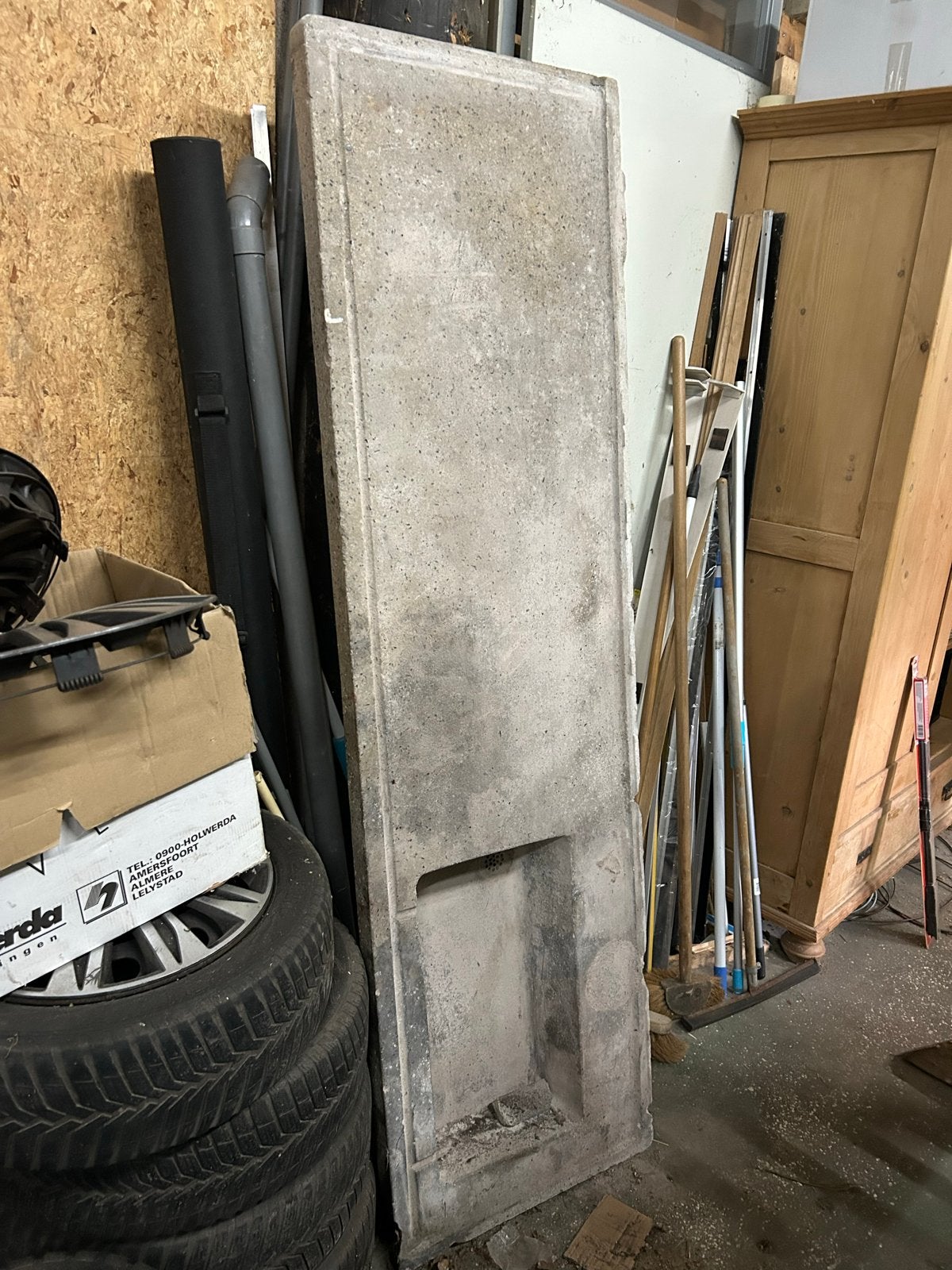 Robuust betonnen keukenblad uit oude bakkerij, Ophalen, Gebruikt