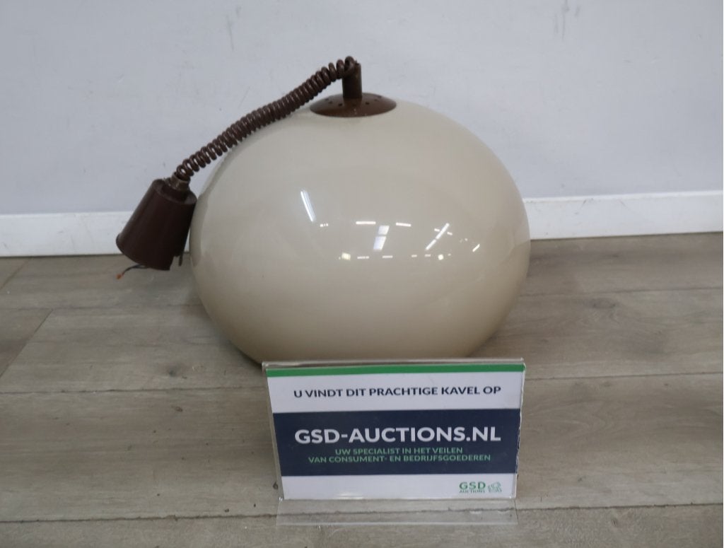 Vintage beige-bruine 'mushroom' Hanglamp - Jaren '60, Ophalen of Verzenden, Niet ingevuld, Niet ingevuld, Niet ingevuld